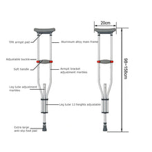 Load image into Gallery viewer, Aluminum alloy underarm medical cructh support walking with foot pad and handgrip-Great Rehab Medical
