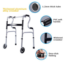 Load image into Gallery viewer, Aluminum walking aids with wheels adjustable lightweight for old man and disabled-Great Rehab Medical
