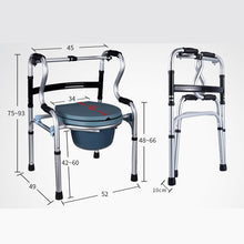 Load image into Gallery viewer, Adjustable commode walking aids with bedpan for disabled-Great Rehab Medical
