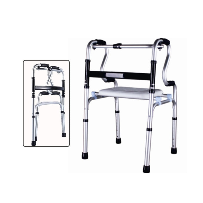 High quality two handrail adjustable and folding medical walking aids with shower chair for elderly-Great Rehab Medical