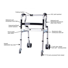 Load image into Gallery viewer, Medical care walking aid with bath stool and wheels folding walking aid for elderly-Great Rehab Medical
