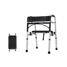 Load image into Gallery viewer, New design aluminum walking aids high quality lightweight walking aids with PU seat board and backrest-Great Rehab Medical
