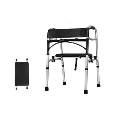 New design aluminum walking aids high quality lightweight walking aids with PU seat board and backrest-Great Rehab Medical