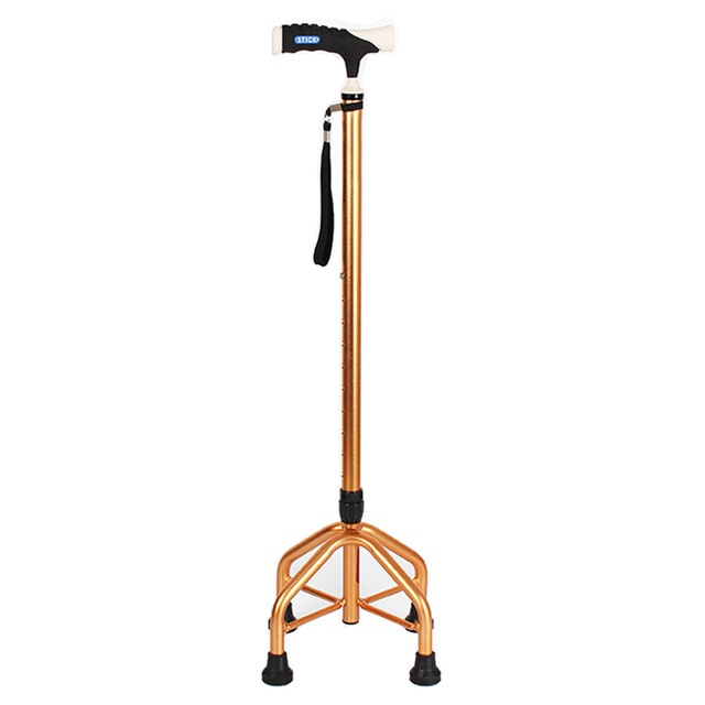 Medical four-legged walking stick for elderly foldable flexible walking cane free standing-Great Rehab Medical