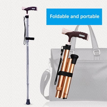 Load image into Gallery viewer, Folding lightweight aluminum walking stick adjustable foldable for elderly-Great Rehab Medical
