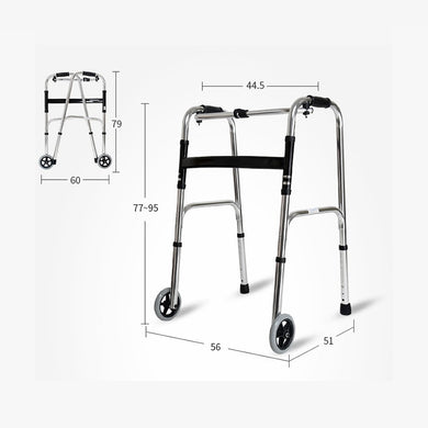 Foldable walking aids adjustable folding for patient with 2 wheels-Great Rehab Medical