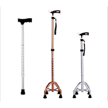 Load image into Gallery viewer, Medical three legged adjustable lightweight aluminum alloy elderly canes walking stick for old man-Great Rehab Medical
