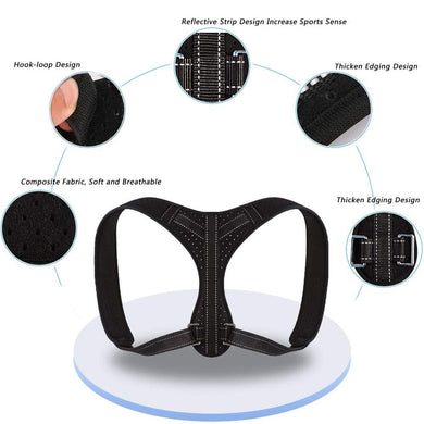 Upper Back Posture Corrector Back Support Adjustable Back Shoulder Lumbar Brace Belt Posture Corrector for Men and Women-Great Rehab Medical