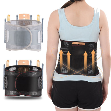 Adjustable Tourmaline Self Heating Steel Bone Back Lumbar Waist Support Belt Brace Orthopedic Posture Corrector Belt 3pcs Pad-Great Rehab Medical