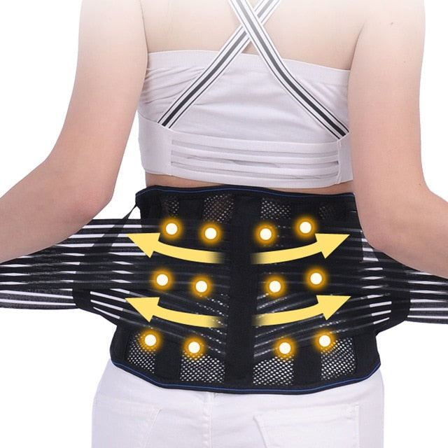 Self-heating Tourmaline Magnetic 9pcs Steel Bone Lumbar Support Belt Waist Spine Back Brace Posture Corrector Belt Pain Relief-Great Rehab Medical