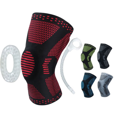 Knee Brace Compression Sleeve,Elastic Knee Wraps with Silicone Gel & Spring Support,Medical Grade Silicone Knee Protector for Me-Great Rehab Medical