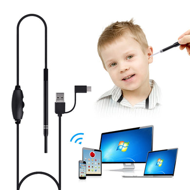 Ear Cleaning Endoscope 3 in1 USB HD Visual Ear Spoon 5.5mm Mini Camera Android PC Ear pick Otoscope Borescope Tool Health Care-Great Rehab Medical