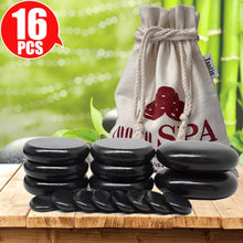 Load image into Gallery viewer, TONTIN Hot stone basalt Massage natural massage Set 16pcs/set massager back massage massageador Health stones for massage spine-Great Rehab Medical
