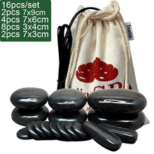 Load image into Gallery viewer, TONTIN Hot stone basalt Massage natural massage Set 16pcs/set massager back massage massageador Health stones for massage spine-Great Rehab Medical
