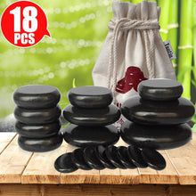 Load image into Gallery viewer, 18pcs/set TONTIN Hot Massage Energy Body Stone set Salon SPA with Thick Canvas Bag Healthcare Relieve Stress Back Pain-Great Rehab Medical
