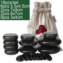 Load image into Gallery viewer, 18pcs/set TONTIN Hot Massage Energy Body Stone set Salon SPA with Thick Canvas Bag Healthcare Relieve Stress Back Pain-Great Rehab Medical
