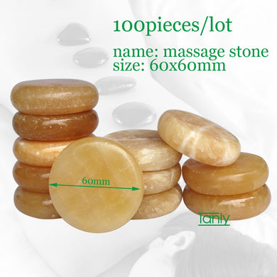 100pcs/lot 6x6cm yellow jade massage body stone topaz back massager hot stone back pain relief healthcare health care-Great Rehab Medical