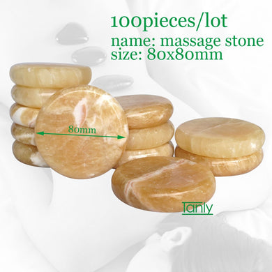 Tontin 100pcs/lot 8x8cm yellow jade massage body stone hot stone massage SPA relax therapy healthcare health care back massager-Great Rehab Medical