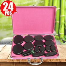 Load image into Gallery viewer, Tontin 24pcs/set Hot stone massage body massage stone set Salon SPA with heating box CE and ROHS health care back massager-Great Rehab Medical
