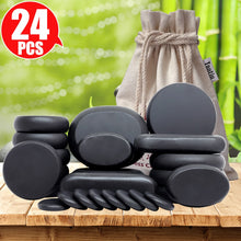 Load image into Gallery viewer, 24pcs/set Hot Massage Energy Body Basalt Stone set Beauty Salon SPA with Thick Canvas Heating bag healthcare back pain relieve-Great Rehab Medical
