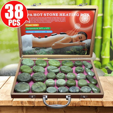 Tontin Jade glaze hot stone massage Set massager back massageador Health Care stones for massage spine basalt lava stone spa-Great Rehab Medical