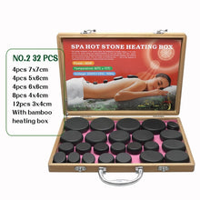 Load image into Gallery viewer, Tontin 32pcs/set basalt stone massage stone hot stone set with 220V/110V Bamboo heating box Relieve Pain Health Care lava stone-Great Rehab Medical
