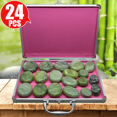 Tontin Jade glaze hot stone massage Set massager back massageador Health Care stones for massage spine basalt lava stone spa-Great Rehab Medical