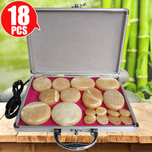 Load image into Gallery viewer, Tontin yellow Jade 18pcs/set Hot stone body massager Salon SPA with heater box Stone Massage Rocks CE and ROHS Health care-Great Rehab Medical
