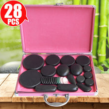 Load image into Gallery viewer, TONTIN 28pcs/set Hot stone massage body massage stone set Salon SPA with heating box CE and ROHS basalt stone home healthcare-Great Rehab Medical
