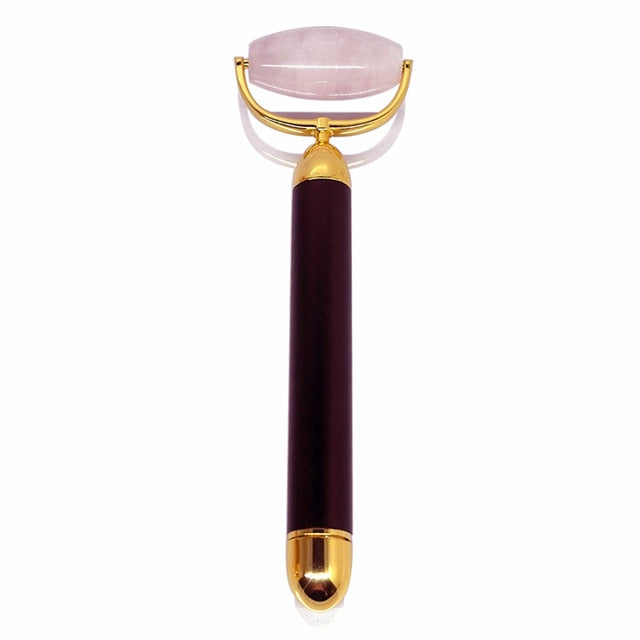 Rose quartz 24K Beauty Bar V Face Artifact Face-Lift Stick Anti Eye Wrinkle Tightening Roller Facial Body Massage Beauty Bar-Great Rehab Medical