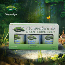 Load image into Gallery viewer, 15g Napattiga Green herbal Balm Thailand Grass Muscle Pain Relief Soothe itchy mosquite bite scald-Great Rehab Medical
