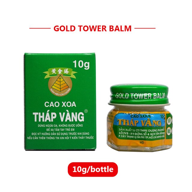 Vietnam Gold Tower Balm Cream 20g/pcs shoulder, neck, head, abdomen, waist, hand and foot pain.Relax the whole body-Great Rehab Medical