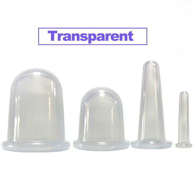 4pcs/kit Jar for Massage Body Cups Silicone Vacuum Cupping Ventosas Ventouse vacuum bank Weight massage Cupping Apparatus-Great Rehab Medical