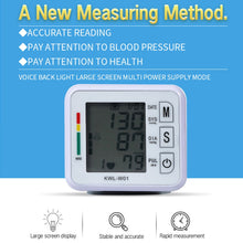 Load image into Gallery viewer, LCD Digital Wrist Blood Pressure Monitor Meter Automatic Tonometr BP Measurement Presion Arterial Tensiometro Sphygmomanometer-Great Rehab Medical
