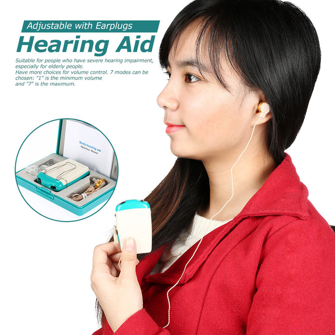 Pocket Hearing Aid Ear for Deafness Sound Amplifier Adjustable Hearing Aids Portable Super Ear Hearing Amplifier for the Elderly-Great Rehab Medical