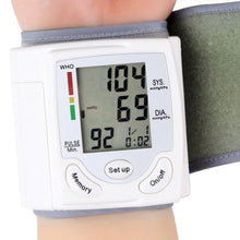 Load image into Gallery viewer, Portable Automatic Digital LCD Display Wrist Blood Pressure Monitor Device Heart Beat Rate Pulse Meter Measure Tonometer White-Great Rehab Medical
