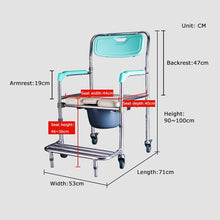 Load image into Gallery viewer, High quality potty toilet commode chair with wheels for disabled and elderly-Great Rehab Medical
